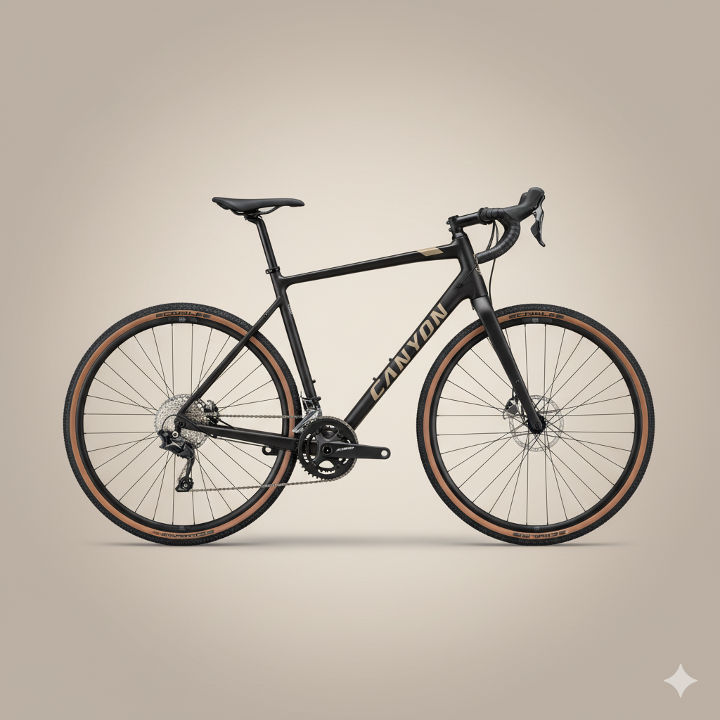 ynamische 3D-Ansicht eines CANYON Gravelbikes (z.B. Grizl oder Grail)